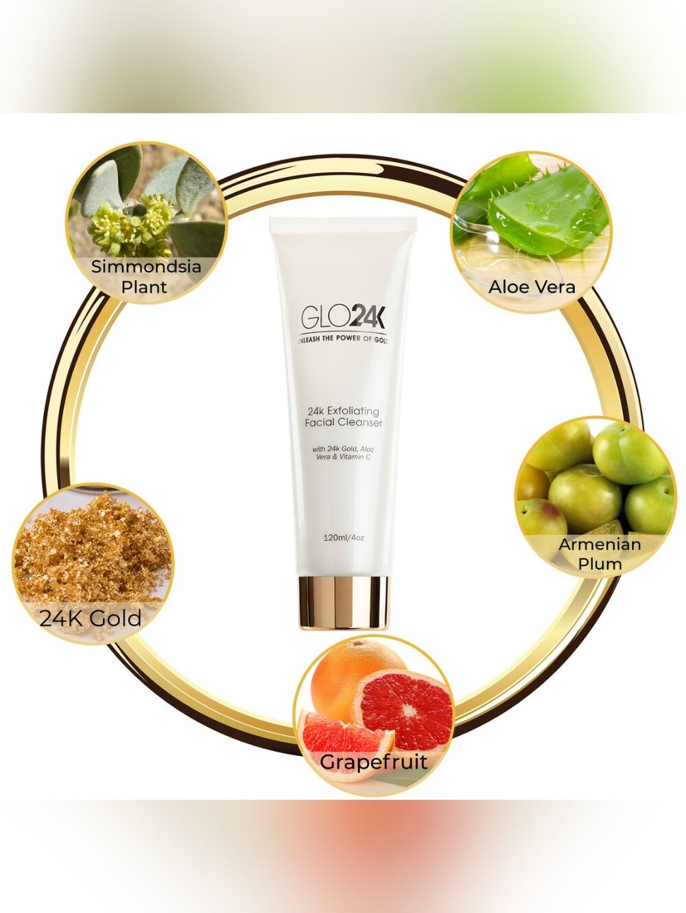 24K Exfoliating & Foaming Facial Cleanser - Gold